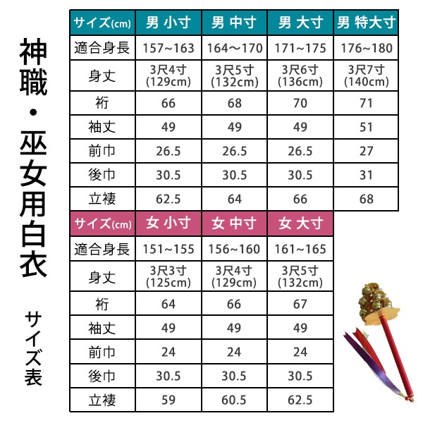冬用 神職 巫女用 白衣 テトロンウール (T/W) はくえ びゃくえ びゃく