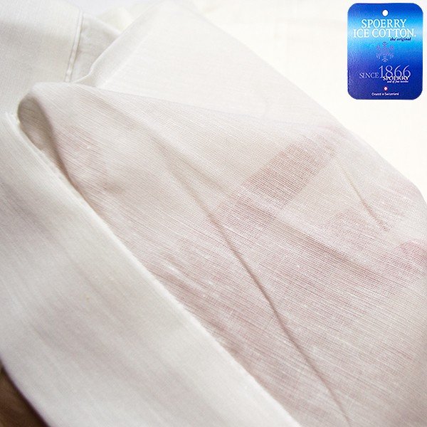 【夏用】天然素材&接触冷感 アイスコットン半襦袢(紐なし) 身頃/衿/袖:超強撚糸アイスコットン(Spoerry Ice Cotton) 綿85%麻15% 3サイズ:M/L/LL 【寺用/法衣/法服/僧衣/僧服/和装/着物】