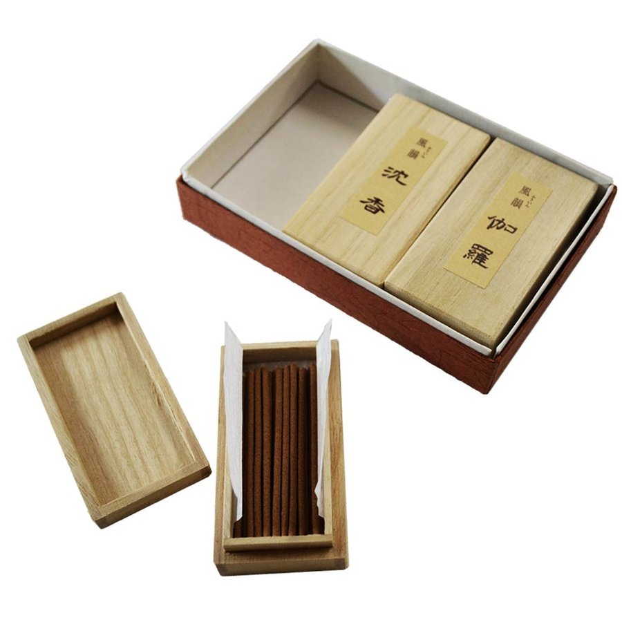 風韻(ふういん)ミニ寸線香 3種セット 長さ6cm/20本桐箱入り×3種[白檀・沈香・伽羅] 化粧箱付 進物用お線香 プチギフト 贈り物 贈答品 喪中見舞い 
