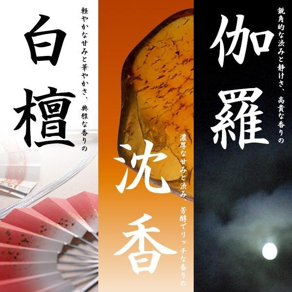 風韻(ふういん)ミニ寸線香 3種セット 長さ6cm/20本桐箱入り×3種[白檀・沈香・伽羅] 化粧箱付 進物用お線香 プチギフト 贈り物 贈答品 喪中見舞い 