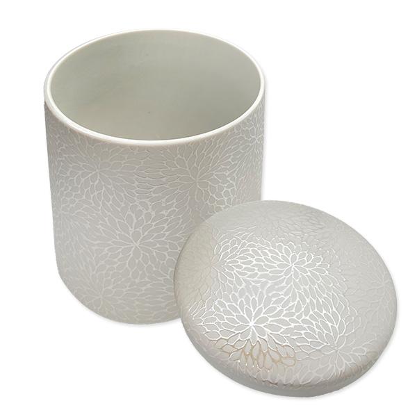 骨壷 骨壺 シリコンリング付き 骨カメ 4寸 [菊華絢爛] 納骨袋プレゼント 手元供養 分骨 納骨 シリコンパッキン