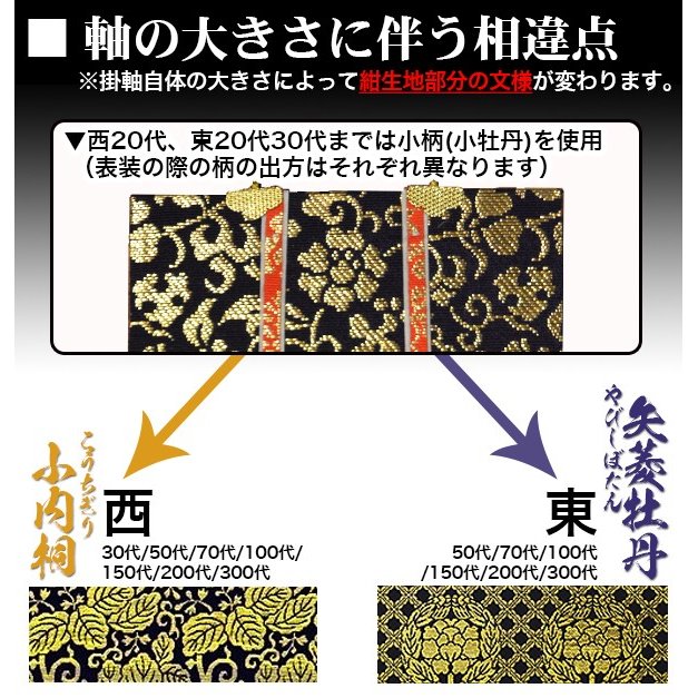 京都製】法名軸表装サービス 本金織 20代 又は30代 □仕立＆東西を選択