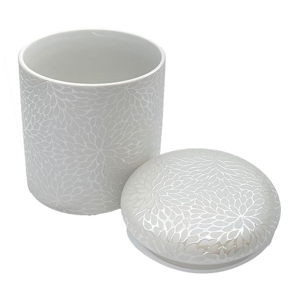 骨壷 骨壺 シリコンリング付き 骨カメ  3寸 [菊華絢爛] 納骨袋プレゼント  手元供養 分骨 納骨 シリコンパッキン