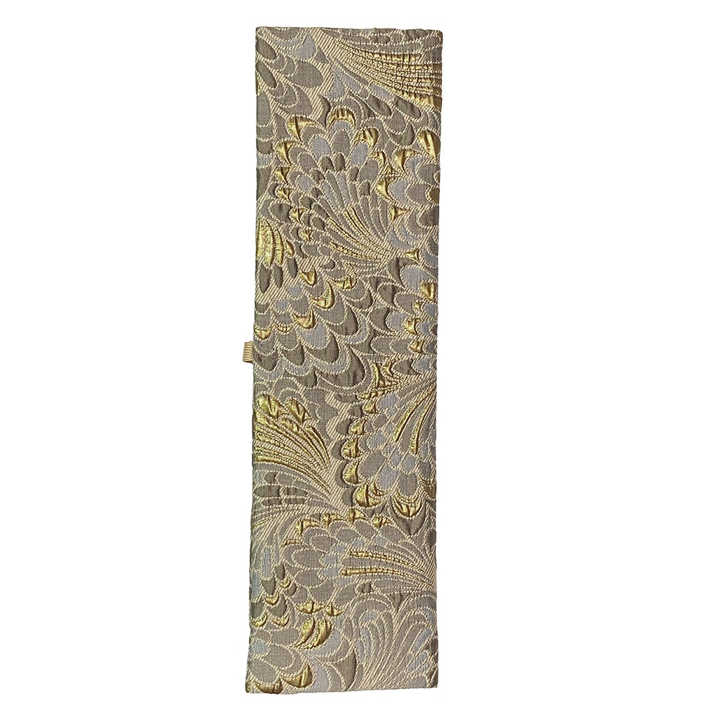 戒名用紙入れ 鳳凰翼 [ブラウン / ターコイズ] 寺院用 僧侶用 戒名紙入れ 法名紙入れ 持ち運びケース 唐草模様 仏具