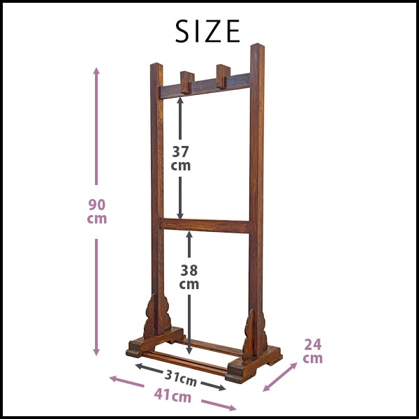 二段式塔婆立て 止クサビ付 木製 透漆塗 卒塔婆立て 国産桧木 3本立 4本立