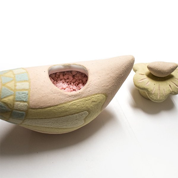 【在庫限り】わけあり アウトレット 処分 SALE ★手元供養用 ミニ骨壺(骨壷) 創作骨壺 信楽焼 Nio(ニオ)　[色：ブルー/ピンク] 