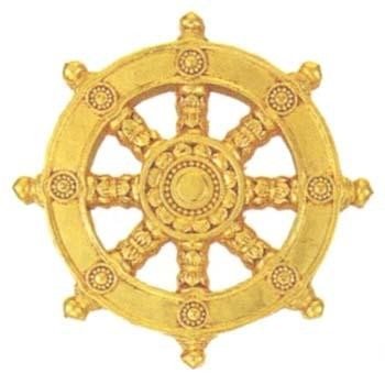 フォロー割・新品】 輪宝 木製 約9.9cm 3寸 金箔 宗派紋 定紋 法輪