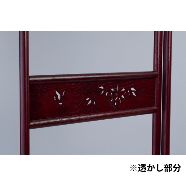 透かし入衣桁 大 ケヤキ塗 / カリン色 仏具 収納ラック 収納棚 宗教用具 寺院用具 法具 収納用具 壁掛け 木製 高級感 シンプル 法衣収納 袈裟掛け 便利 大型 日本製