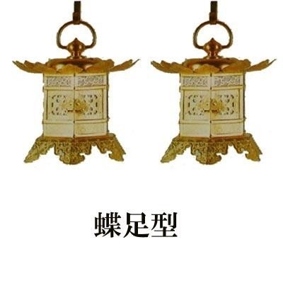 京都製 金灯篭(六角型神前灯篭) 一対 銅地 金箔押 [猫足or丁足(蝶足