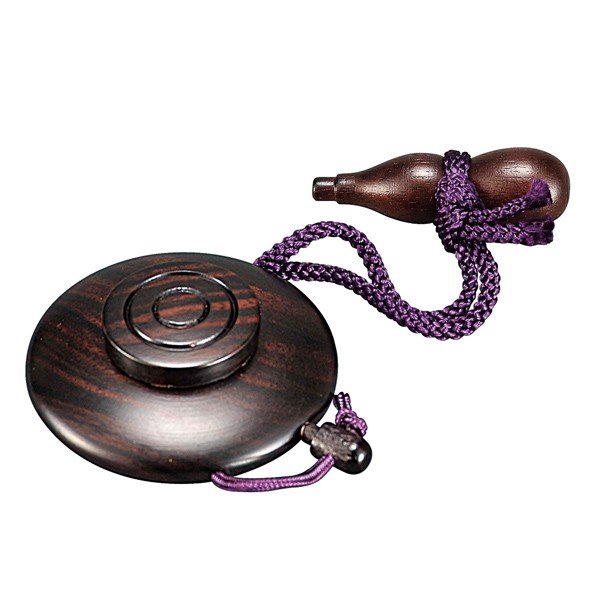 塗香入(ずこういれ) 黒檀 木地 [大] 瓢箪付 | 家庭用仏具,香合 （香蓋