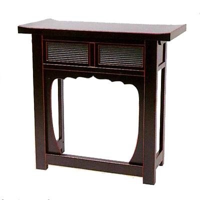 折畳式焼香机(天反) 黒塗面朱 2.5尺 | 寺院仏具,内陣用机,焼香机・中央