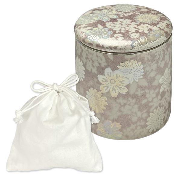 ★骨壷 骨壺 小さい 手元供養 骨カメ  シリコンリング付き 2寸  [華結晶紫/華友禅/菊華絢爛/都忘れ/華ざかり] 【購入特典：納骨袋】