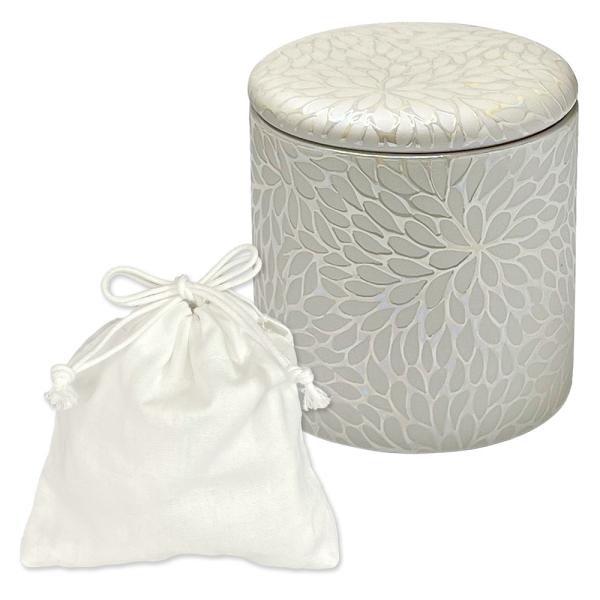 ★骨壷 骨壺 小さい 手元供養 骨カメ  シリコンリング付き 2寸  [華結晶紫/華友禅/菊華絢爛/都忘れ/華ざかり] 【購入特典：納骨袋】