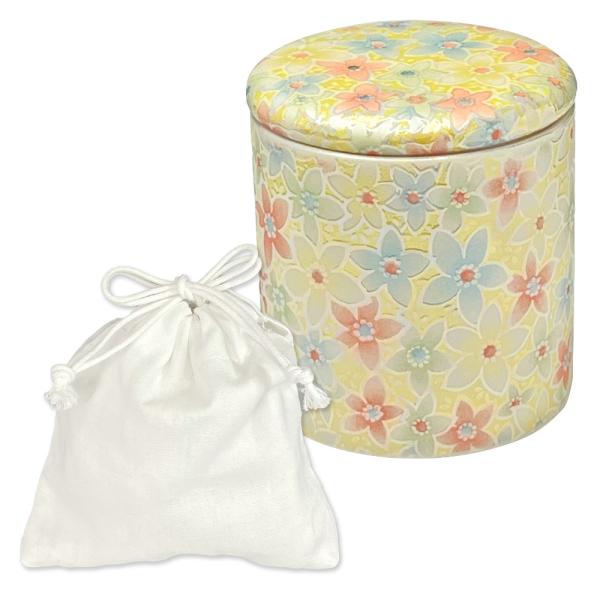 ★骨壷 骨壺 小さい 手元供養 骨カメ  シリコンリング付き 2寸  [華結晶紫/華友禅/菊華絢爛/都忘れ/華ざかり] 【購入特典：納骨袋】