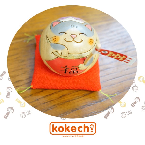 猫と鯉のぼり(灰)【五月人形飾り】