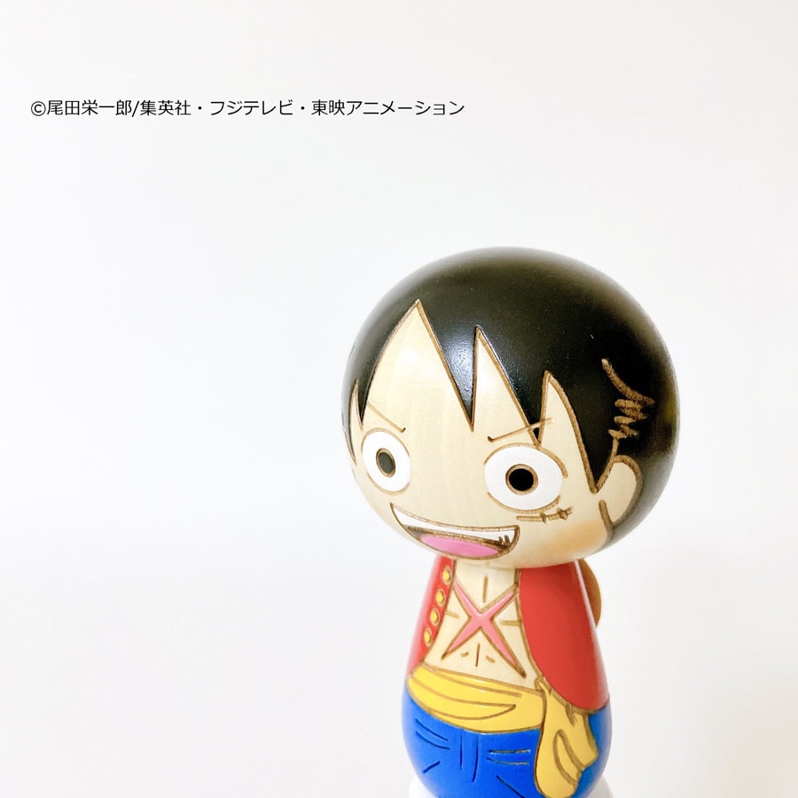 ワンピースこけし [ルフィ] by 卯三郎こけし | 日本のキャラクター