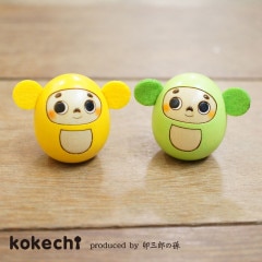 チェブラーシカ【たまごこけし】黄色・緑 by kokechi【ロシア 絵本 母