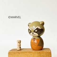 卯三郎のこけしMARVEL４種セットで♪ MARVEL こけし ロケット&グルート 【 卯三郎こけし