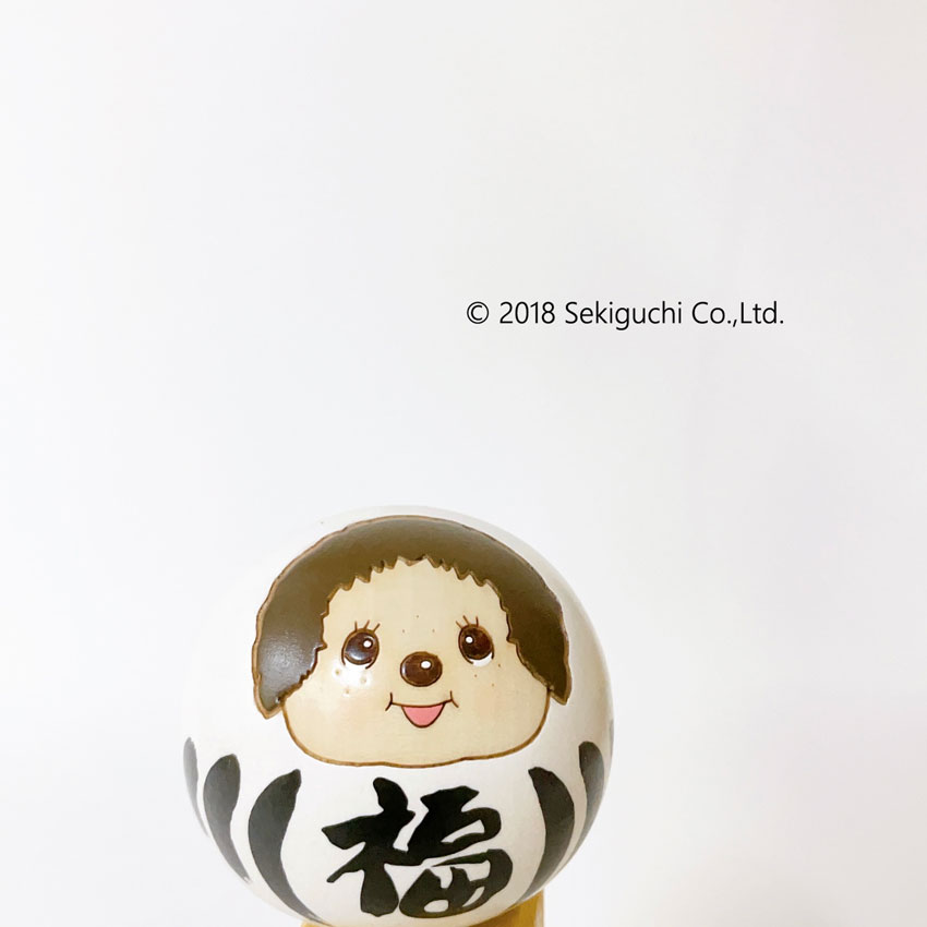 モンチッチ こけし 福だるま 白 【キャラクターこけし】 グッズ プレゼント ギフト かわいい おうち時間 暮らし stayhome 癒し インテリア 木製 日本製 伝統工芸品 ダルマ 福 だるま 雑貨 達磨