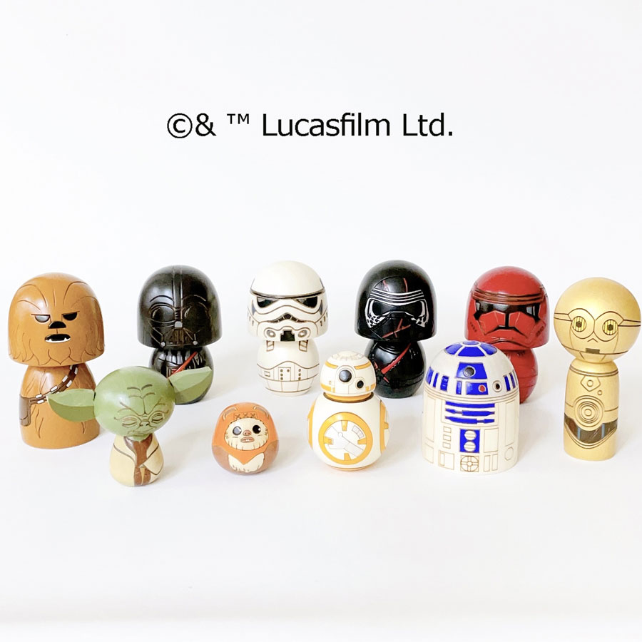 STAR WARS イウォーク こけし 【 卯三郎こけし 】 スターウォーズ プレゼント ギフト かわいい おうち時間 暮らし stayhome 癒し インテリア 木製 日本製 伝統工芸品 父の日 贈り物 置物 グッズ スターウォーズ キャラクター ライトセイバー フィギュア ハン・ソロ