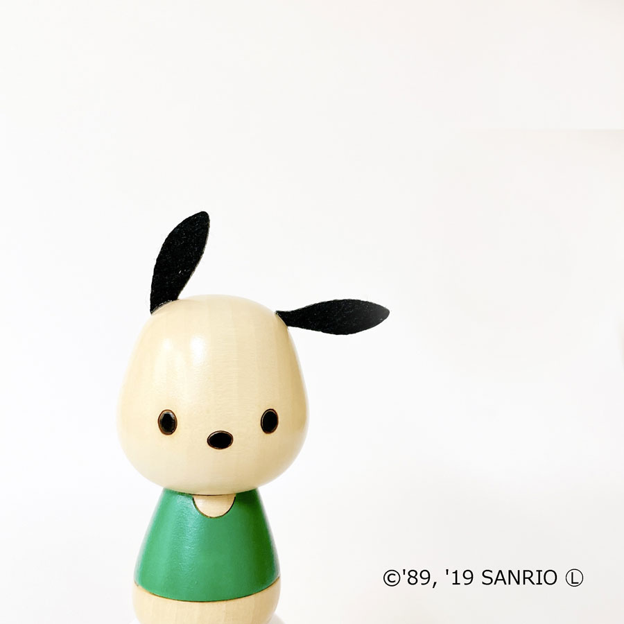 ポチャッコ こけし キャラクター こけし ポチャッコ グッズ マイメロ プレゼント ギフト かわいい おうち時間 暮らし Stayhome 癒し インテリア 木製 日本製 伝統工芸品 キティちゃん サンリオ 犬 リボン 卯三郎こけし 雑貨 置物 グッズ コラボ コラボレーション