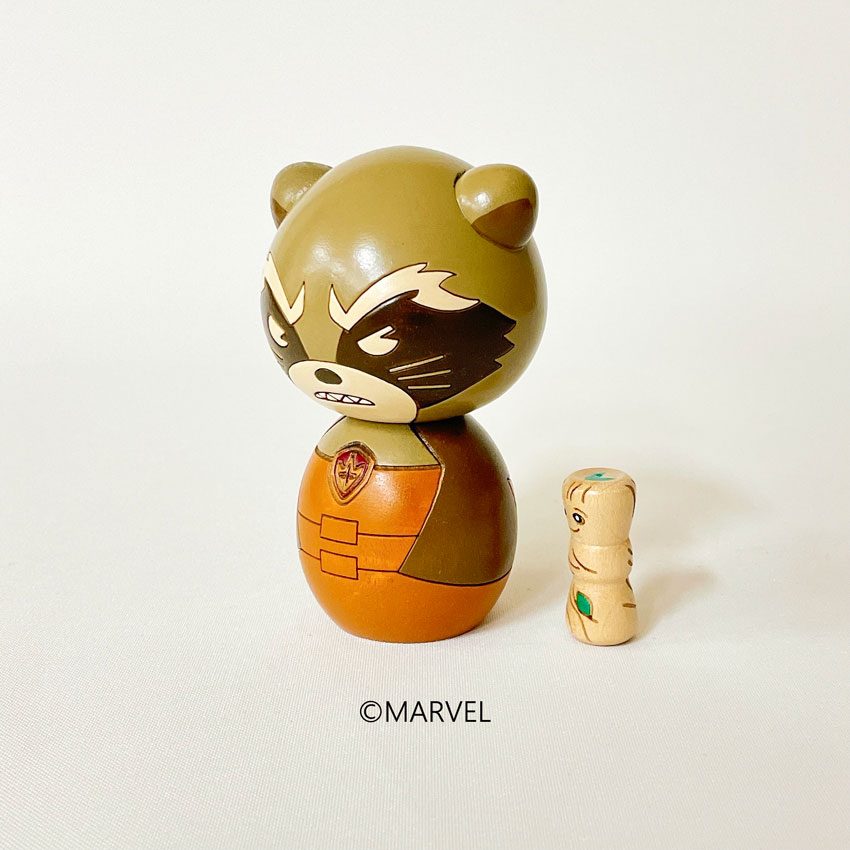 MARVEL こけし ロケット&グルート 【 卯三郎こけし 】 プレゼント