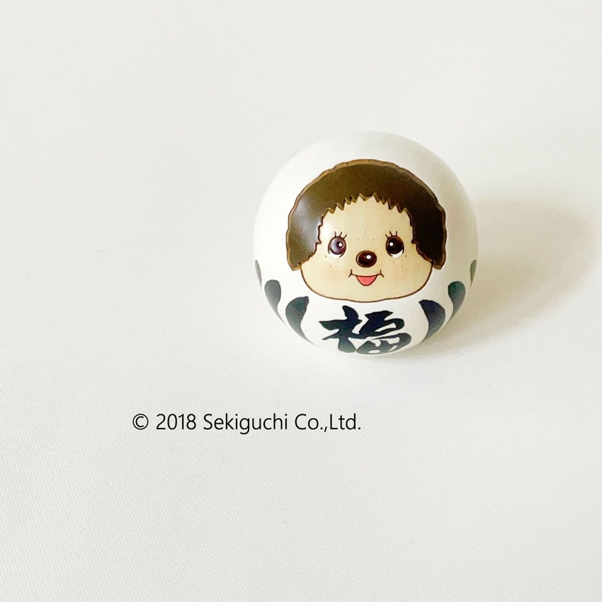 モンチッチ こけし 福だるま 白 【キャラクターこけし】 グッズ プレゼント ギフト かわいい おうち時間 暮らし stayhome 癒し インテリア 木製 日本製 伝統工芸品 ダルマ 福 だるま 雑貨 達磨