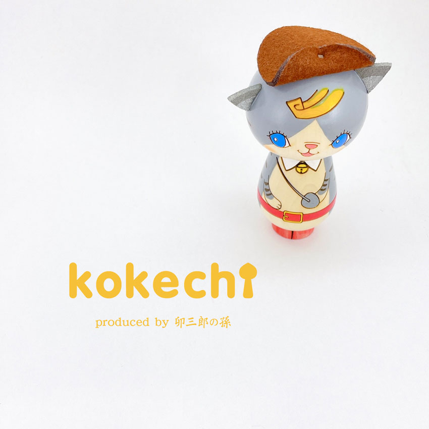 長靴をはいた猫 灰色 【 こけし 】 プレゼント ギフト かわいい おうち時間　願い　暮らし stayhome 癒し インテリア 木製 日本製 伝統工芸品　贈り物 置物 グッズ こけし ウッドバーニング 卵 北欧 童話 雑貨 ずきん 子供 人形 マトリョシカ　長靴 猫