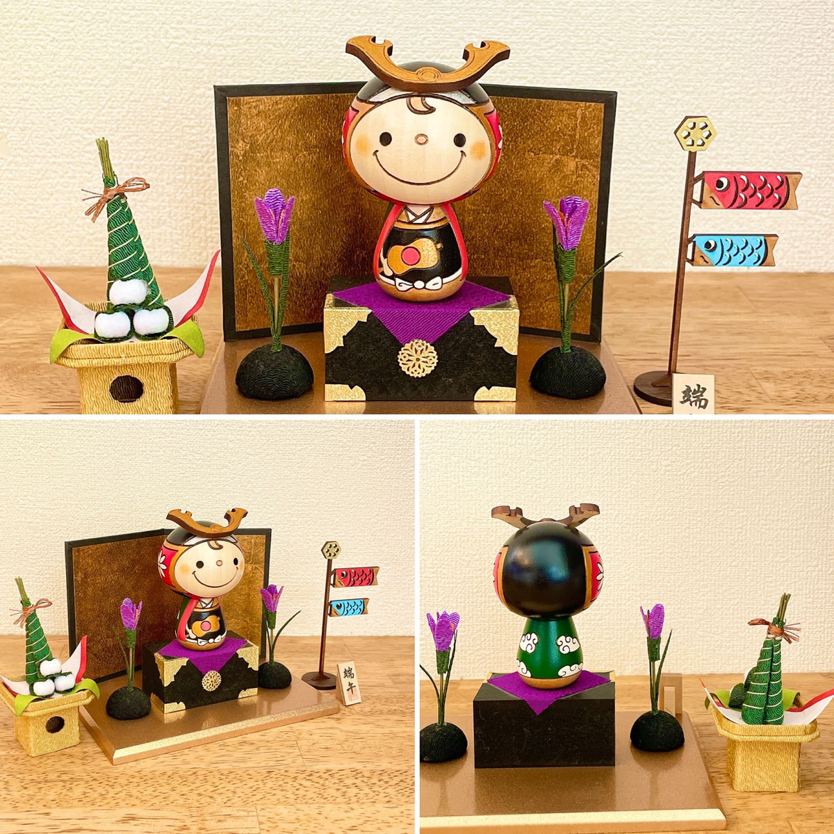 若武者 こけし 【 鯉のぼり ちまき セット 】 端午の節句 五月人形 コンパクト おしゃれ 木製 5月人形 こどもの日 インテリア 兜 モダン 鎧兜 鎧飾り 子供大将 子供の日 プレゼント ギフト 日本製 伝統工芸品 おうち時間 願い 暮らし stayhome 癒し  贈り物