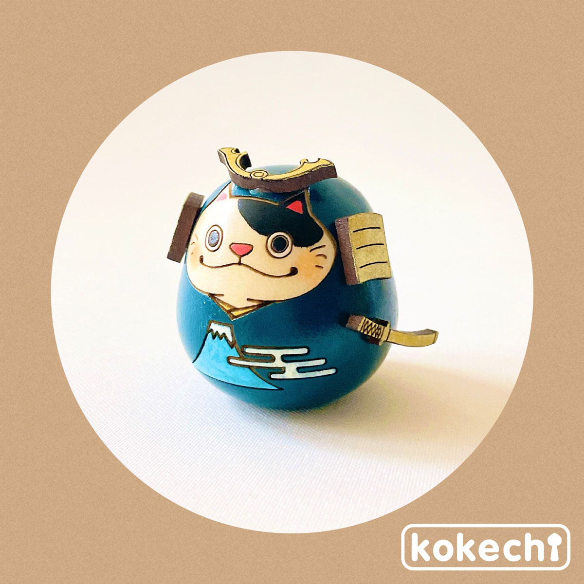 ねこ 武者 【 富士 】 太鼓 単品 五月人形 コンパクト おしゃれ モダン 鯉のぼり こいのぼり kokechi 端午の節句 [ 卯三郎の孫 ] 5月人形 武者人形 小さい ギフト こどもの日 初節句 お祝い おくりもの 子供の日 こどもの日 富士山 猫 ネコ 大当たり 伝統 模様 兜 カブト