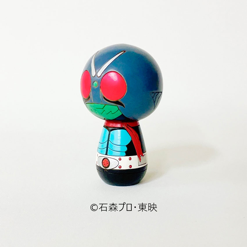 完売　卯三郎こけし　仮面ライダー　東映　特撮　石森プロ　ストロンガー　Ｖ３ 仮面ライダーこけし [ストロンガー] by 卯三郎こけし | 日本の
