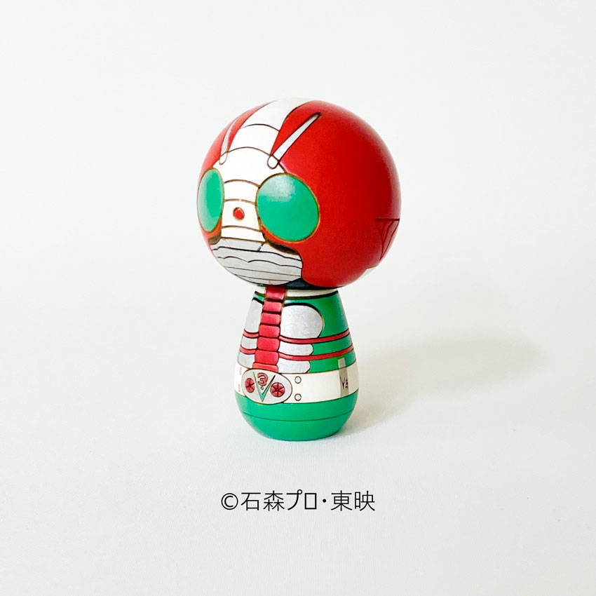 完売　卯三郎こけし　仮面ライダー　東映　石森プロ　Ｖ３　ブラック 仮面ライダーこけし [V3] by 卯三郎こけし | 日本のキャラクター