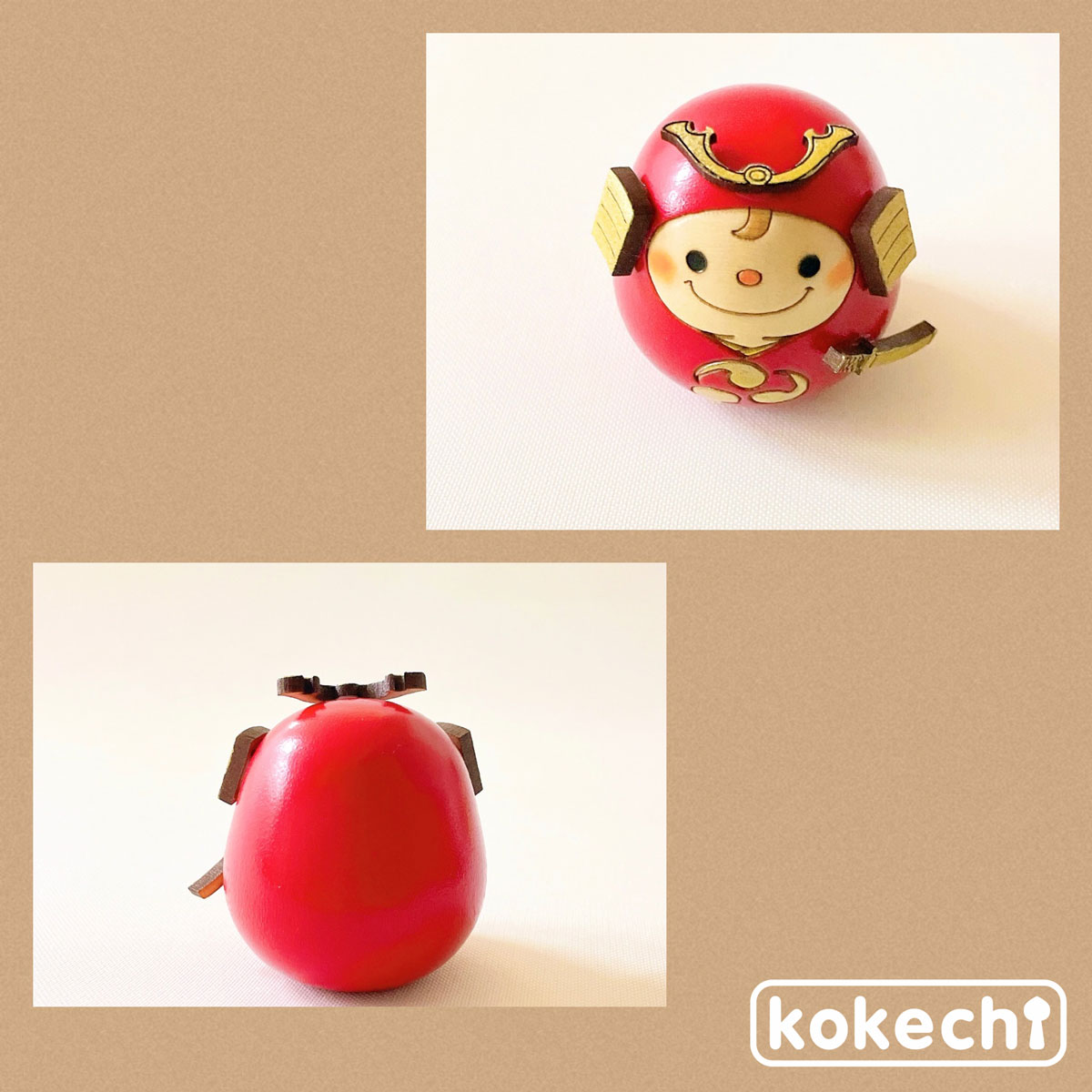 武者 くん 【 赤 】 太鼓 単品 五月人形 コンパクト おしゃれ モダン 鯉のぼり こいのぼり kokechi 端午の節句 [ 卯三郎の孫 ] 5月人形 武者人形 小さい ギフト こどもの日 初節句 お祝い おくりもの 子供の日 こどもの日 だるま 大当たり 伝統 模様 兜 カブト