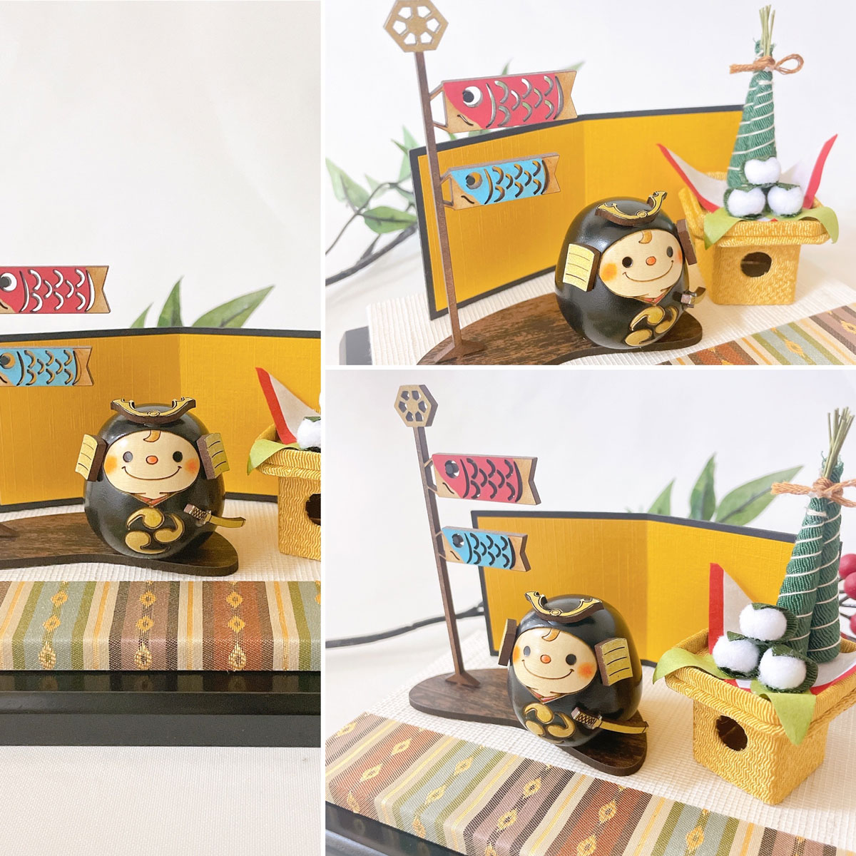 武者くん 【 黒 】 太鼓 ちまき セット 五月人形 コンパクト おしゃれ モダン 鯉のぼり こいのぼり kokechi 端午の節句 [ 卯三郎の孫 ] 5月人形 武者人形 小さい ギフト こどもの日 初節句 お祝い おくりもの 子供の日 柏餅 こどもの日 猫 ネコ さくら 富士山 伝統 模様 兜
