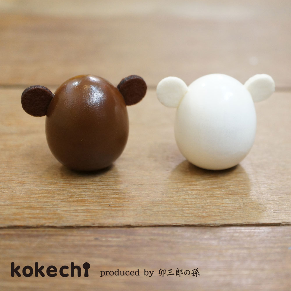 チェブラーシカ【たまごこけし】茶・白 by kokechi【ロシア　絵本 母の日 プレゼント ギフト かわいい おうち時間 暮らし stayhome 癒し インテリア 木製 日本製 伝統工芸品】