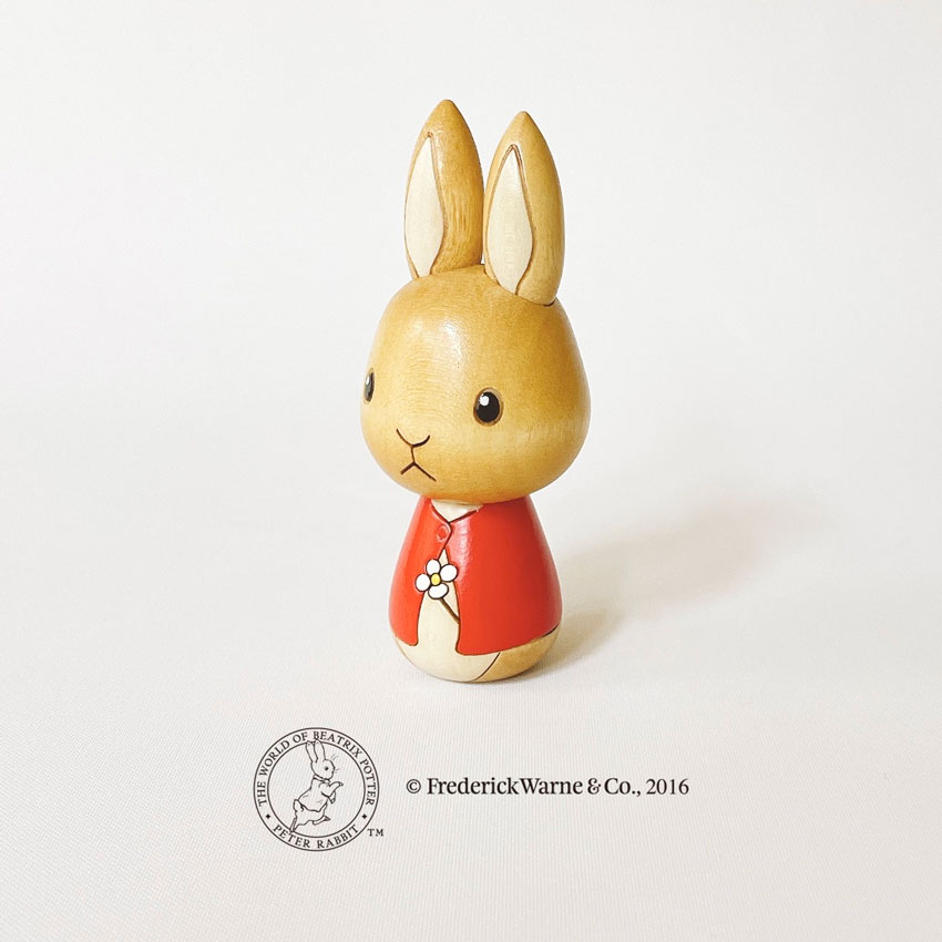 ピーターラビット こけし カトンテール 花 【 卯三郎こけし 】 プレゼント ギフト 雑貨 おうち時間 暮らし stayhome 癒し インテリア 木製 日本製 伝統工芸品 父の日 贈り物 置物 グッズ 手作り 雑貨 手創り ハンドメイド 手造り コラボ 絵本 映画 卯三郎こけし