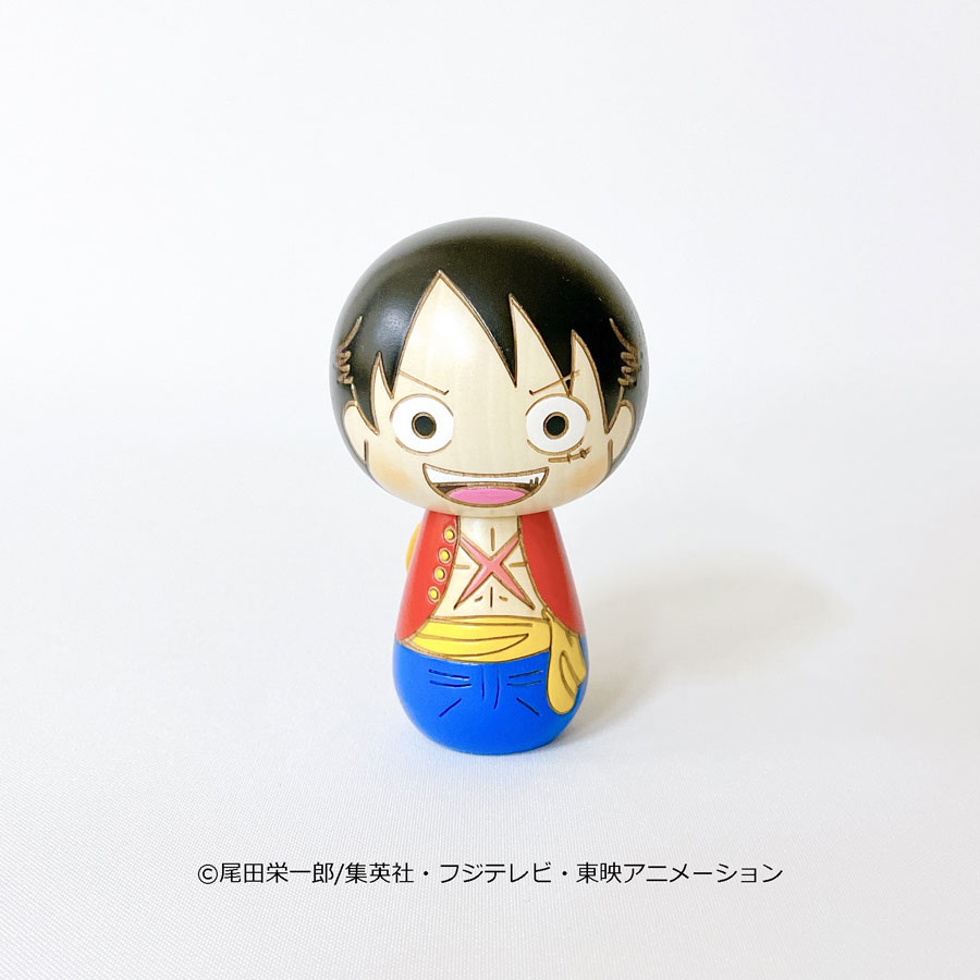 ワンピースこけし [ルフィ] by 卯三郎こけし | 日本の