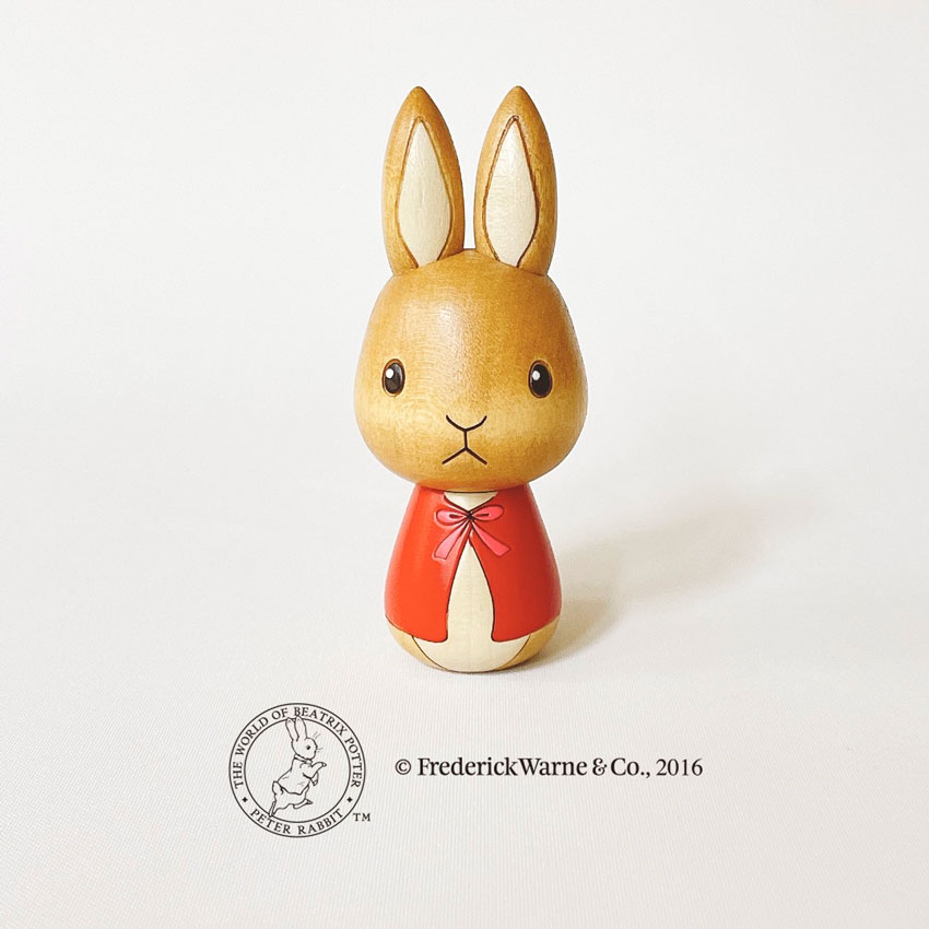 ピーターラビット こけし フロプシー リボン 【 卯三郎こけし 】 プレゼント ギフト 雑貨 おうち時間 暮らし stayhome 癒し インテリア 木製 日本製 伝統工芸品 父の日 贈り物 置物 グッズ 手作り 雑貨 手創り ハンドメイド 手造り コラボ 絵本 映画 卯三郎こけし