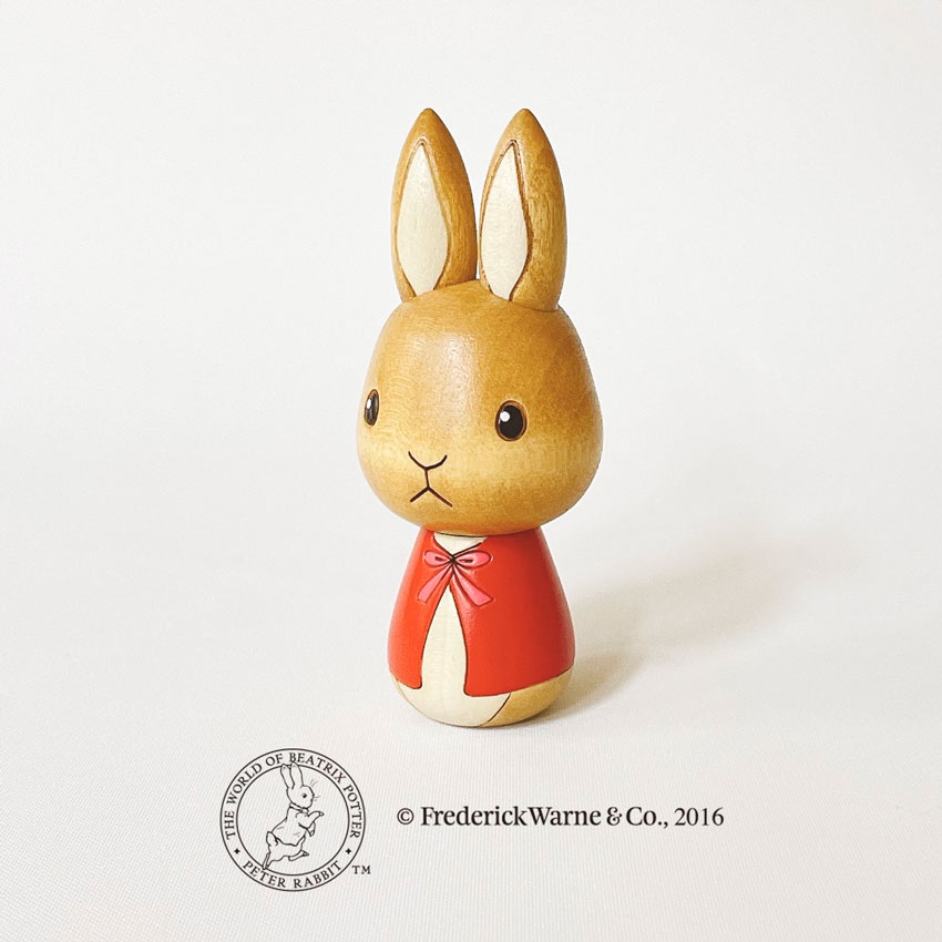 ピーターラビット こけし フロプシー リボン 【 卯三郎こけし 】 プレゼント ギフト 雑貨 おうち時間 暮らし stayhome 癒し インテリア 木製 日本製 伝統工芸品 父の日 贈り物 置物 グッズ 手作り 雑貨 手創り ハンドメイド 手造り コラボ 絵本 映画 卯三郎こけし
