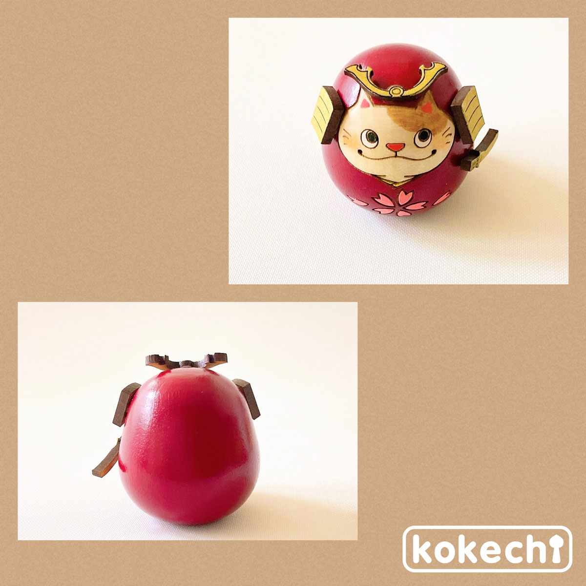 ねこ武者 【 桜 】 太鼓 ちまき セット 五月人形 コンパクト おしゃれ モダン 鯉のぼり こいのぼり kokechi 端午の節句 [ 卯三郎の孫 ] 5月人形 武者人形 小さい ギフト こどもの日 初節句 お祝い おくりもの 子供の日 柏餅 こどもの日 猫 ネコ さくら 富士山 伝統 模様 兜 