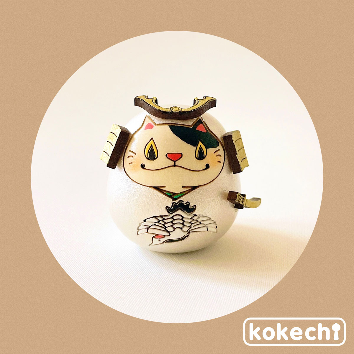 ねこ武者 【 鶴 】 太鼓 ちまき セット 五月人形 コンパクト おしゃれ モダン 鯉のぼり こいのぼり kokechi 端午の節句 [ 卯三郎の孫 ] 5月人形 武者人形 小さい ギフト こどもの日 初節句 お祝い おくりもの 子供の日 柏餅 こどもの日 猫 ネコ さくら 富士山 伝統