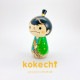和 こけし サムライ君 【 新緑 】 プレゼント ギフト かわいい おうち時間　願い　暮らし stayhome 癒し インテリア 木製 日本製 伝統工芸品　贈り物 置物 グッズ こけし 侍 さむらい プチギフト 手創り 雑貨 着物 和柄 人形 ハンドメイド 手作り JAPAN 伝統こけし