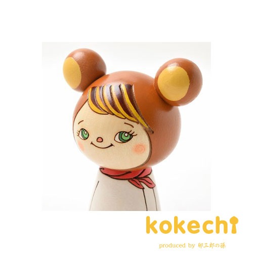 母の日　カーネーション　お気に入り ～ 【 くま 】 プレゼント ギフト かわいい おうち時間　願い　暮らし stayhome 癒し インテリア 木製 日本製 伝統工芸品 贈り物 置物 グッズ こけし 北欧 クマ デニム マフラー スカーフ ずきん