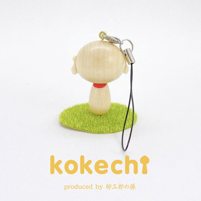 お地蔵様 丸 目 【 こけし ストラップ 】 プレゼント ギフト かわいい おうち時間　願い　暮らし stayhome 癒し インテリア 木製 日本製 伝統工芸品　贈り物 置物 グッズ こけし ウッドバーニング 卵 kokeshi 地蔵 雑貨 ずきん 子供 人形 地蔵様 数珠 小花 祈り 笑顔