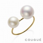 18金 　自由が丘シリーズ リング　パール2珠　ホワイト×ホワイト