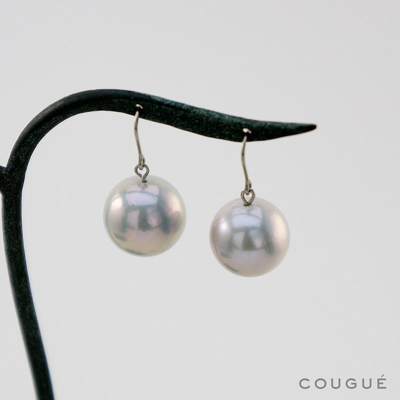 淡水グレーパール13mmアップ ピアス・イヤリング｜自由が丘COUGUE