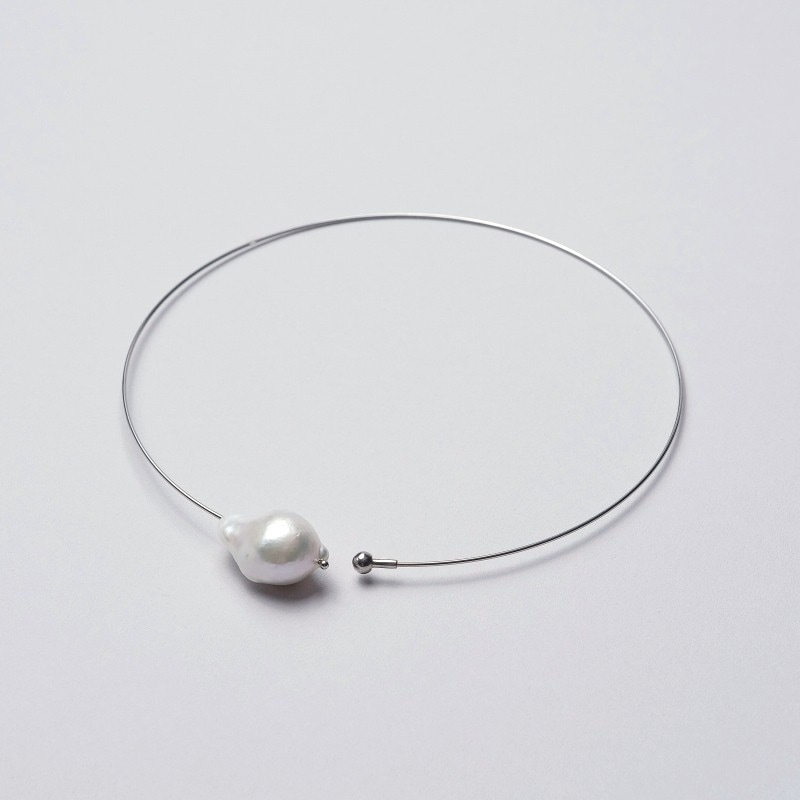 Heaven(ヘヴン) 淡水パールホワイトオイスター・大粒ワンポイントチョーカー