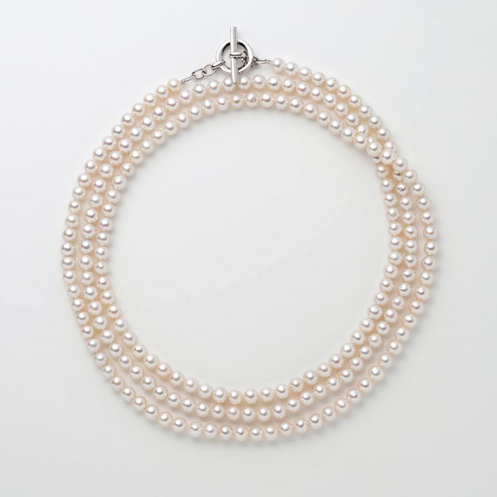 Sydney(シドニー)　淡水パールホワイトロングネックレス