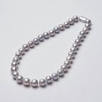 Josette(ジョセット)　淡水パールプラチナグレーセミラウンドネックレス