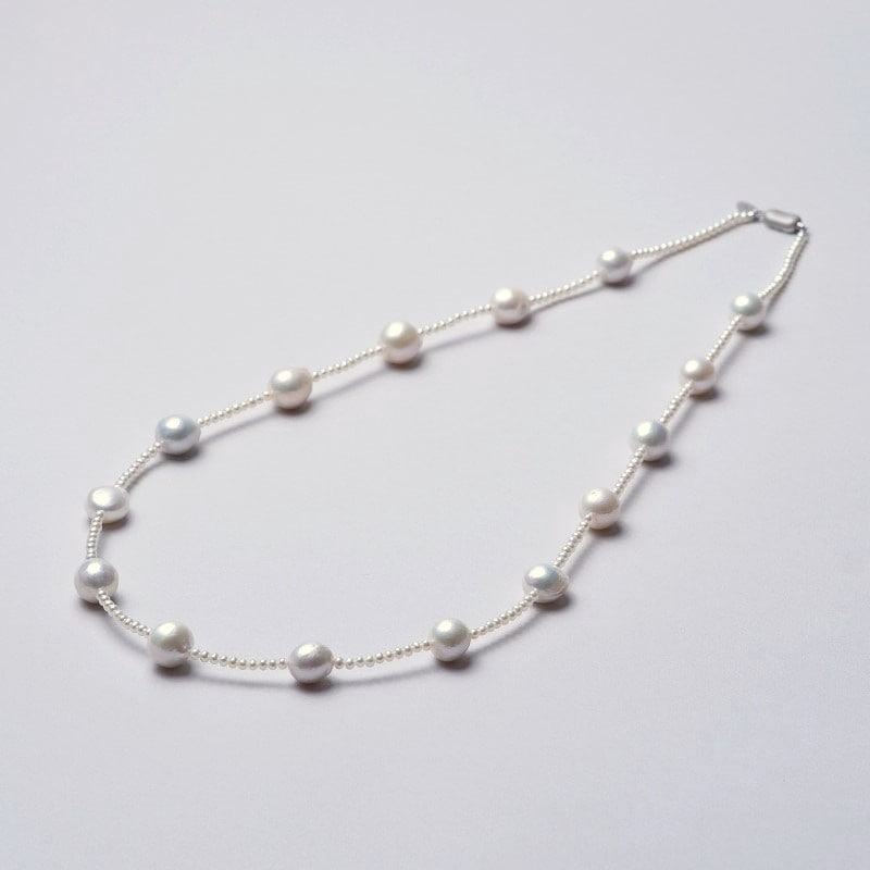 Roda(ローダ) 淡水パールベビー&バロックステーションネックレス